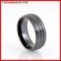 MEN'S 8MM SIZE 6 BLACK CERAMIC WEDDING BAND RING R1702