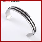 7 1/2"" STAINLESS STEEL DOUBLE CURB CHAIN BANGLE  B2108B
