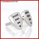 MEN'S STAINLESS STEEL CZ SHIELD CUFFLINKS C1708
