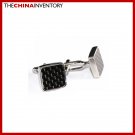 STAINLESS STEEL BLACK CARBON FIBER CUFFLINKS CUFF LINKS