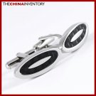 STAINLESS STEEL CARBON FIBER OVAL CUFFLINKS C0902