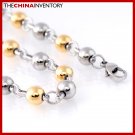 22"" STAINLESS STEEL TWO TONE BALL CHAIN NECKLACE N1809A