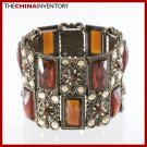 VICTORIAN STYLE TOPAZ CRYSTAL BANGLE BRACELET B0206B
