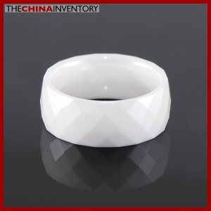 8MM SIZE 8 CERAMIC FACETED WEDDING BAND RING R1407