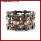 VICTORIAN STYLE TOPAZ CRYSTALS BRASS BRACELET B0339B
