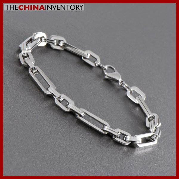 8 1/2"" STAINLESS STEEL RECTANGULAR LINKS BRACELET B1003