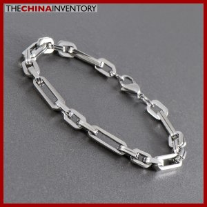 8 1/2"" STAINLESS STEEL RECTANGULAR LINKS BRACELET B1003