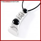 STAINLESS STEEL BLACK AGATE DESIGNER PENDANT P0811