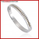 NEW STAINLESS STEEL CZ CUFF BANGLE BRACELET B2211
