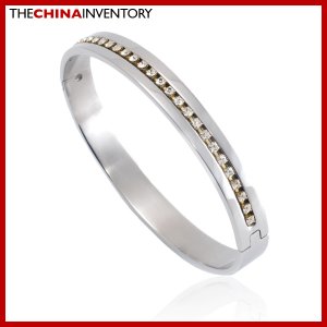 NEW STAINLESS STEEL CZ CUFF BANGLE BRACELET B2211