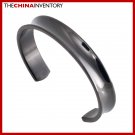 10MM  6 1/2"" BLACK STAINLESS STEEL CUFF BANGLE B0310K