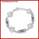 NEW GIRL 8"" STAINLESS STEEL FLOWER LINKS BRACELET B2215