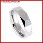 6MM SIZE 11 POLISHED FACETED TUNGSTEN BAND RING R0911B