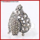 SIZE 8 925 SILVER MACARSITES PEACOCK RING SIL2206
