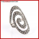 SIZE 8 925 STERLING SILVER MACARSITES RING SIL2202