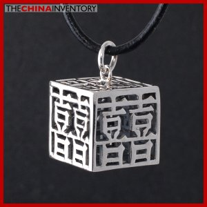 NEW 925 STERLING SILVER WEDDING CUBE NECKLACE SIL2314