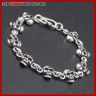 7"" 925 STERLING SILVER SKULL BRACELET FOR BOYS SIL2320