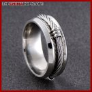 8MM SIZE 10 MEN'S STAINLESS STEEL CABLE RING R0703B