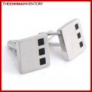 MEN'S STAINLESS STEEL RUBBER SQUARE CUFFLINKS C2408