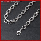 7MM 22"" STAINLESS STEEL OVAL LINKS CHAIN NECKLACE N2304