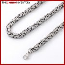 7MM 24"" STAINLESS STEEL BYZANTINE CHAIN NECKLACE N2405