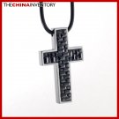 TUNGSTEN CARBIDE CROSS PENDANT NECKLACE P2403