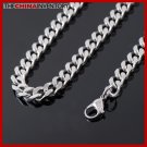 20"" 9MM STAINLESS STEEL DIAMOND CURB NECKLACE N2603