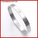 MEN'S STAINLESS STEEL CZ BANGLE BRACELET B2702A