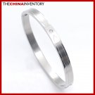 WOMEN'S STAINLESS STEEL CZ BANGLE BRACELET B2702B