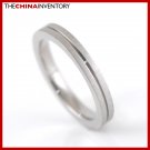 SIZE 6 STAINLESS STEEL BRUSHED GROOVED BAND RING R2706