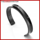 10MM  6 1/2"" BLACK STAINLESS STEEL CUFF BANGLE B0310L