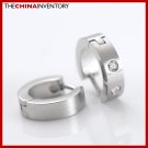 4MM STAINLESS STEEL HUGGIE HOOP EARRINGS  E2805