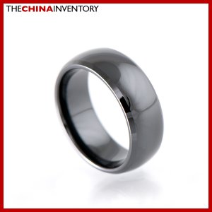 8MM SIZE 10.5 HI TECH BLACK CERAMIC WEDDING RING R1806