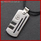 STAINLESS STEEL TAG CZ PENDANT NECKLACE P0808C