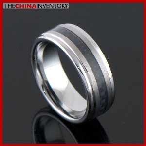 SIZE 7.5 BLACK CARBON FIBER TUNGSTEN CARBIDE RING R2103
