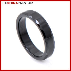 4MM SIZE 8.5 BLACK CERAMIC WEDDING BAND RING R1202B