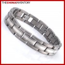 7 3/4"" TITANIUM GERMANIUM SILVER MAGNETS BRACELET B2503