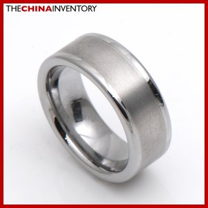8MM SIZE 10 BRUSHED TUNGNSTEN CARBIDE BAND RING R0809B
