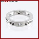 SIZE 7.5 WOMEN'S STAINLESS STEEL ROPE CZ RING R1105B