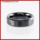 6MM SIZE 14 BLACK CERAMIC WEDDING BAND RING R1405
