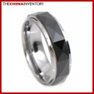 7MM SIZE 8 BLACK TUNGSTEN CARBIDE BAND RING R3404