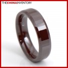 6MM SIZE 8 BROWN CERAMIC WEDDING BAND RING R3410