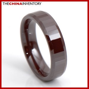 6MM SIZE 7 BROWN CERAMIC WEDDING BAND RING R3410