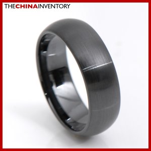 8MM SIZE 12 BLACK CERAMIC WEDDING BAND RING R3411