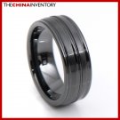 8MM SIZE 11 CERAMIC BLACK RING TRIPLE GROOVE R3412