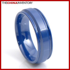 8MM SIZE 8 BLUE CERAMIC WEDDING BAND RING R3416