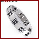 ""7 1/2"""" STAINLESS STEEL DOUBLE RUBBER LINK BRACELET B6