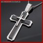 LARGE STAINLESS STEEL TRIPLE LAYER CROSS PENDANT P3705