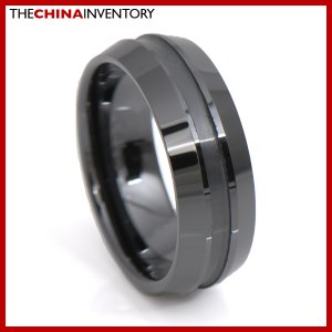 8MM SIZE 8 MEN BLACK CERAMIC RING WEDDING BAND R3401