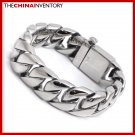 MENS 15MM CHUNKY STAINLESS STEEL CURB BRACELET B3404